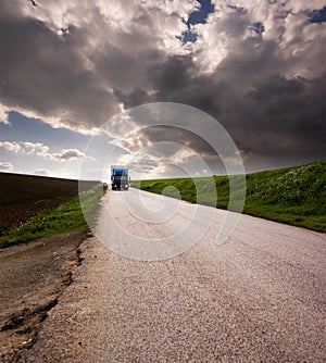 Landscape for truck on road
