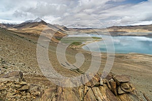 Landscape of Tsomoriri lake in summer, Leh, Ladakkh, India