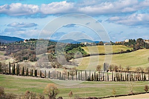 Landscape in Tuscany Italy. Val d`Orcia