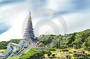 Landscape of Two pagoda at Doi Inthanon