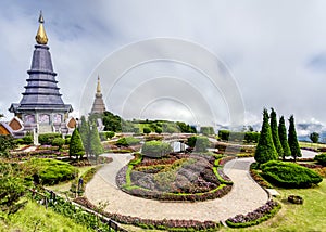 Landscape of Two pagoda at Doi Inthanon