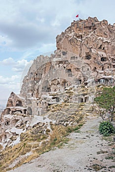 Landscape of Uchisar Castle in cappadocia