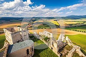 Landscape under the medieval castle Spis.