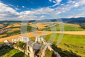 Landscape under the medieval castle Spis.