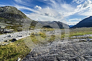 Landscape of the Valldalen Valley towards Trollstigen, Sunnmore, More og Romsdal, Norway