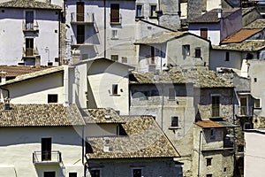 Landscape of Valle Peligna, Abruzzo, view of Goriano Sicoli