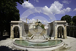 Landscape of Valle Peligna, Abruzzo, view of Goriano Sicoli