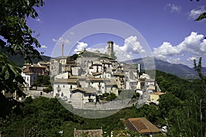 Landscape of Valle Peligna, Abruzzo, view of Goriano Sicoli