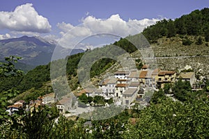 Landscape of Valle Peligna, Abruzzo, view of Goriano Sicoli