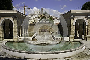 Landscape of Valle Peligna, Abruzzo, view of Goriano Sicoli