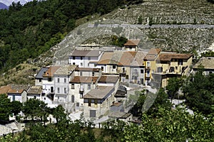 Landscape of Valle Peligna, Abruzzo, view of Goriano Sicoli