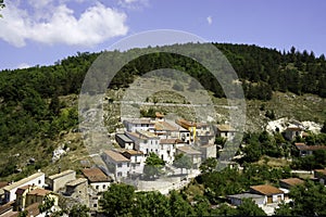 Landscape of Valle Peligna, Abruzzo, view of Goriano Sicoli