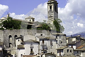 Landscape of Valle Peligna, Abruzzo, view of Goriano Sicoli