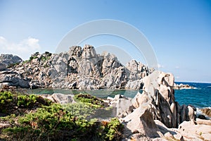 Landscape of Valley Of The Moon Capo Testa, Sardinia, Italy