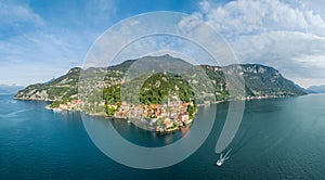 Landscape with Varenna town at Como lake, Italy