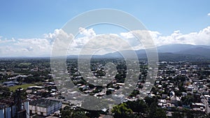 The Landscape of Vega City and Mountains from the sky