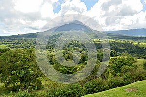 Landscape of the vegetation of the Arenal volcano natural park