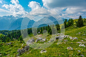 Landscape of Velika Planina in Slovenia