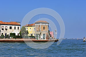 Landscape of Venice with light blue sea