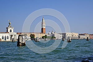 Landscape of Venice with light blue sea