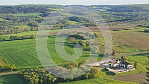 Landscape of the Vezeley village, typical landscape of Bourgogne contryside, France photo