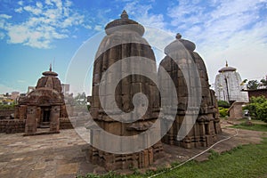 Landscape view of 11th Century AD Mukteshvara Temple Architecture. temples of India