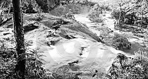 Landscape View Of Agua Azul Black and White