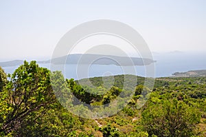 Landscape view in Alonissos island with an ocen