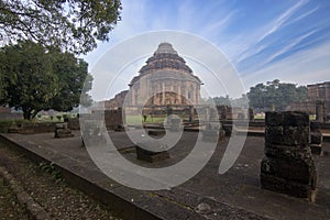 Landscape view of the ancient 13th CE Sun temple, Konark