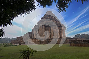 Landscape view of the ancient 13th CE Sun temple, Konark