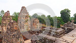 Landscape view at Ancient buddhist khmer temple architecture ruin of Pre Rup in Angkor Wat complex, Siem Reap Cambodia