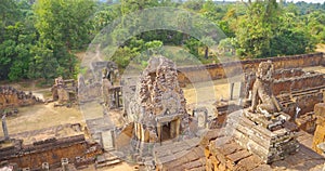 Landscape view at Ancient buddhist khmer temple architecture ruin of Pre Rup in Angkor Wat complex, Siem Reap Cambodia