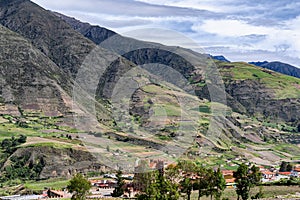 Landscape view of the Andean mountains on a sunny day. Merida state, Venezuela