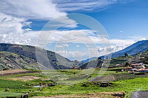 Landscape view of the Andean mountains on a sunny day. Merida state, Venezuela