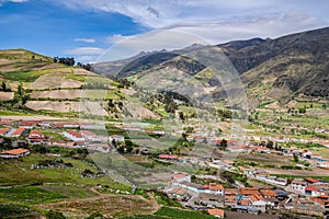 Landscape view of the Andean mountains on a sunny day. Merida state, Venezuela