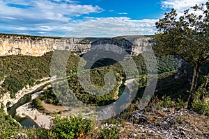 Landscape view around Bidon in Ardeche, France