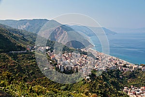 Landscape view of Bagnara Calabra in Calabria region, Italy