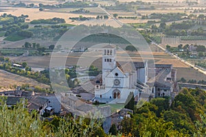 Landscape view of the Basilica St Francis at Assisi