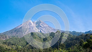 Landscape view of beautiful Merapi Mountain
