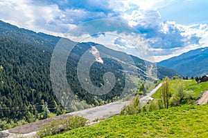 Landscape view of beautiful mountain in Soldeu, Andorra photo