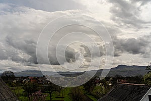 Landscape view of beautiful sky over mountain valley