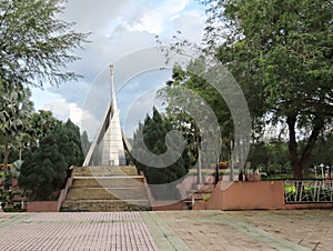 Landscape view of beautiful Taman Putra Perdana, with its famous Plaza Mercu Tanda Monument photo