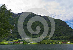 Landscape view of Bergheimsvatnet lake Norway