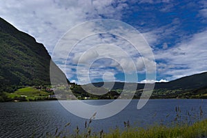 Landscape view of Bergheimsvatnet lake Norway