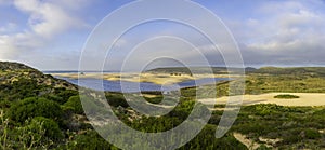 Landscape view on Bordeira beach near Carrapateira on the costa Vicentina in the Algarve in Portugal