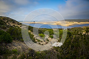 Landscape view on Bordeira beach near Carrapateira on the costa Vicentina in the Algarve in Portugal photo