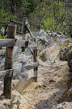 Landscape view of Buda hills from the Normafa trail in early spring