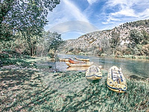 Landscape view of the canyon and river Cetina