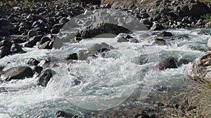 Landscape view of Caucasus mountain river