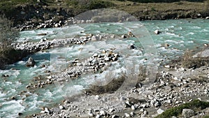 Landscape view of Caucasus mountain river